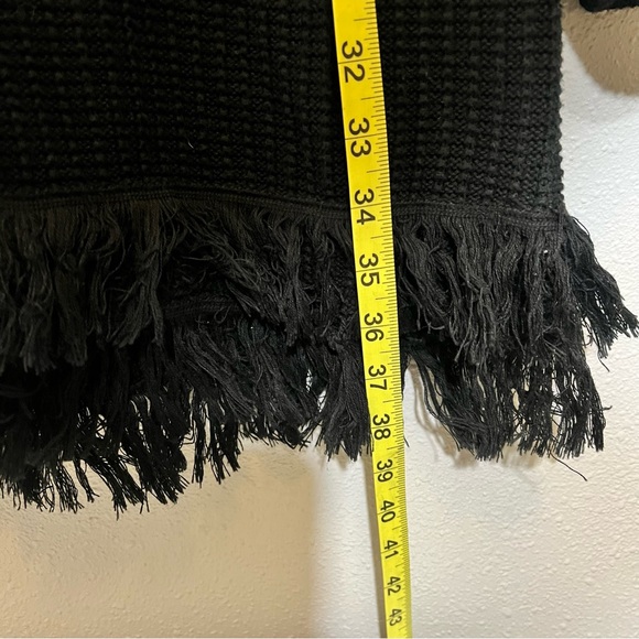 Who What Wear Black Sweater Dress Medium Fringe Long Sleeve Whimsygoth festival - Picture 7 of 9
